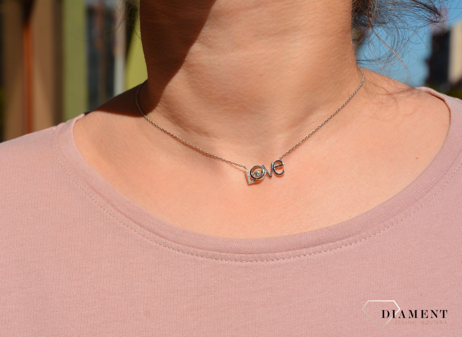 Naszyjnik srebrny dla ukochanej 'Love' Dall'Acqua N YB 318 082.jpg